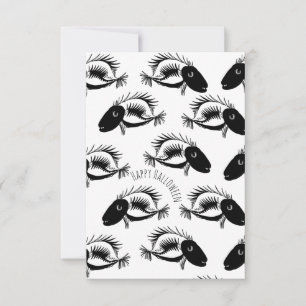 Glad Halloween Fisk Skelett Digital Bläckkonst Kort