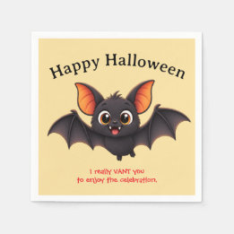 Glad Halloween Fladdermus Anpassad Pappersservett