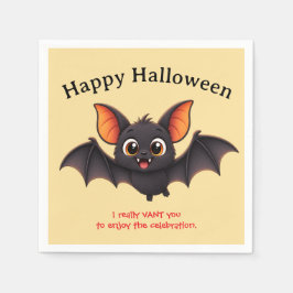 Glad Halloween Fladdermus Anpassad Pappersservett