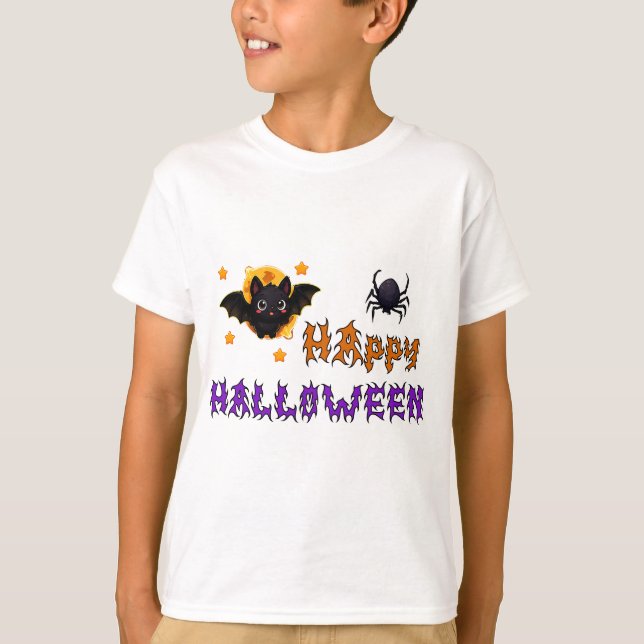 Glad Halloween-fladdermus För Barn Fest Nöje 🎃 T Shirt (Framsida)