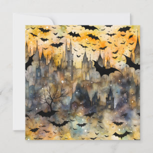 Glad Halloween Fladdermus Kort