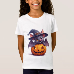 Glad Halloween Fladdermus som håller Pumpa 🎃 T Shirt