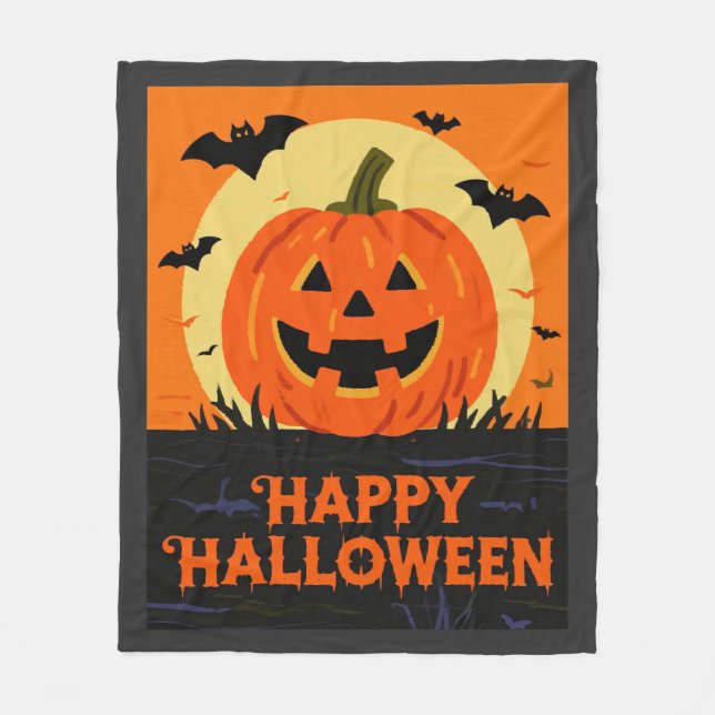 Glad Halloween Fleecefilt (Framsidan)