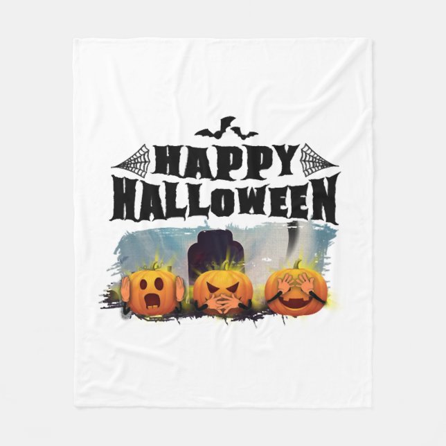 Glad Halloween Fleecefilt (Framsidan)