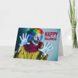 Glad Halloween för alla creepy clown humor Helgkort