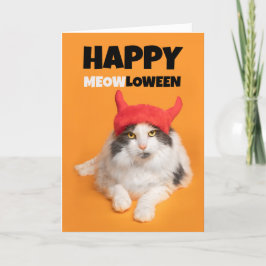 Glad Halloween för alla Rolig Katt Djävul Humor Helgkort
