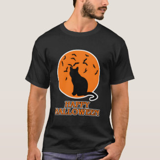 Glad Halloween för katt Svart katt Halloween T Shirt