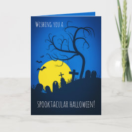 Glad Halloween för någon kuslig kyrkogård Helgkort