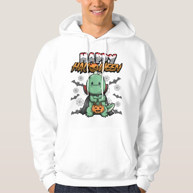 Glad Halloween Förklädd Drak Hoodie (Framsida)