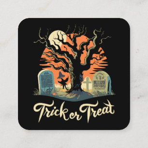 Glad Halloween från din roliga kyrkogård! Fyrkantigt Visitkort
