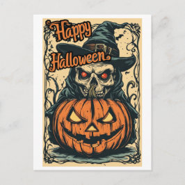 Glad Halloween från en Häxa på en Helg Vykort