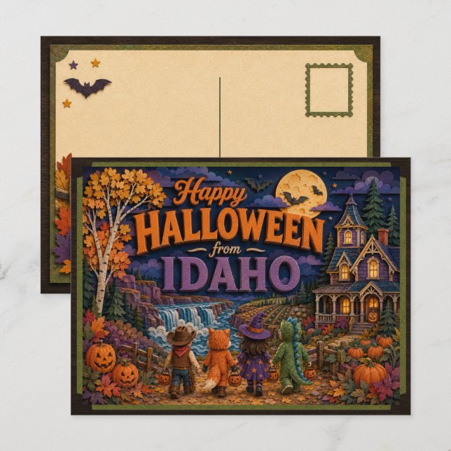 Glad Halloween från Idaho Kids Vykort (Fram/baksida)