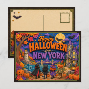 Glad Halloween från New York Kids Vykort