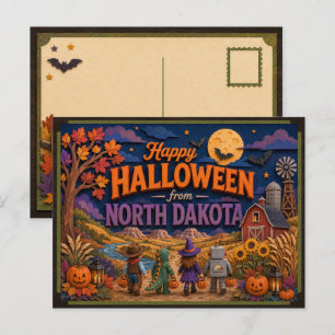 Glad Halloween från North Dakota-barn Vykort
