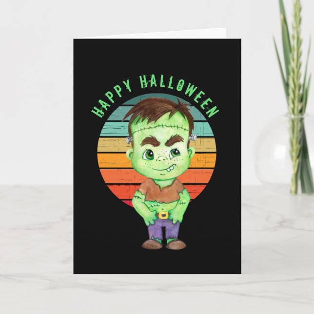 Glad Halloween - Frankenstein-kort Kort (Framsida)