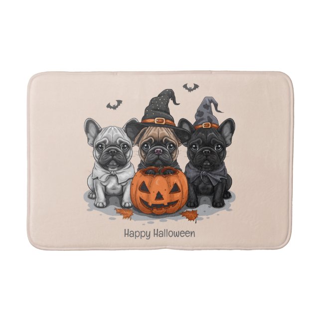 Glad Halloween French Bullhund Badrumsmatta (Framsidan)
