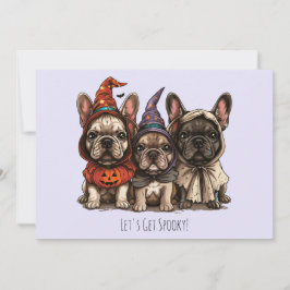 Glad Halloween French Bullhund Inbjudningar