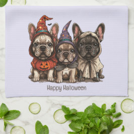 Glad Halloween French Bullhund Kökshandduk