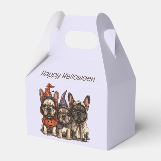 Glad Halloween French Bullhund Presentaskar (Framsidan Sidan)