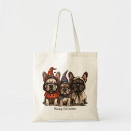 Glad Halloween French Bullhund Tygkasse