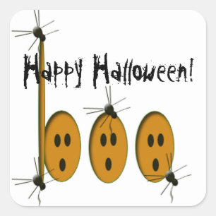 Glad Halloween Fyrkantigt Klistermärke