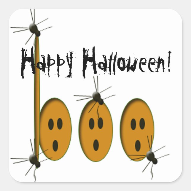 Glad Halloween Fyrkantigt Klistermärke (Framsida)