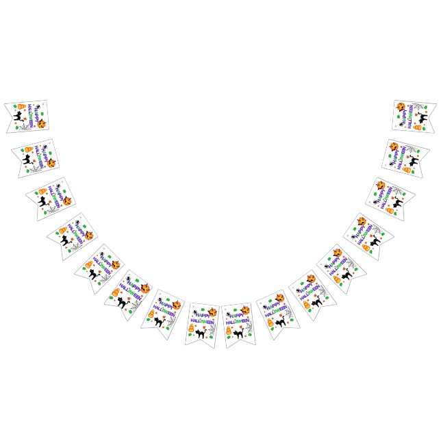 Glad Halloween Girlang Banner Vimplar (Alla)