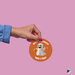 Glad Halloween - Godis eller bus Runt Klistermärke