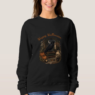 Glad Halloween Gotisk Korp Häxa T Shirt