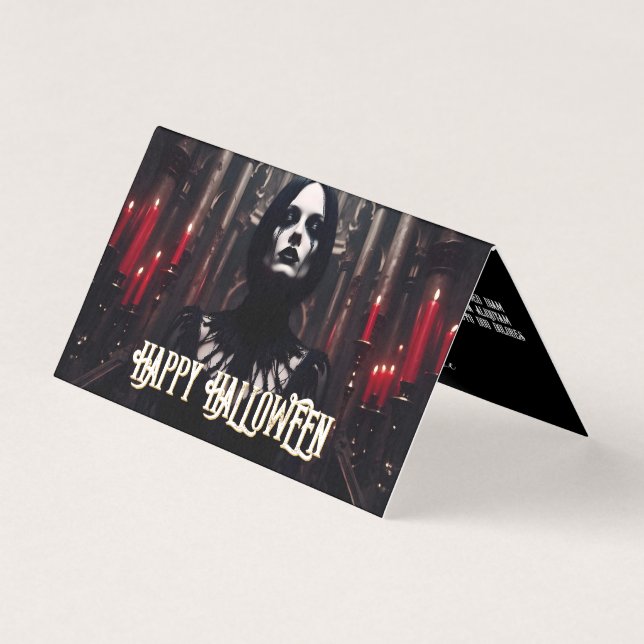 Glad Halloween – gotisk mörk firande Kort (Framsida)