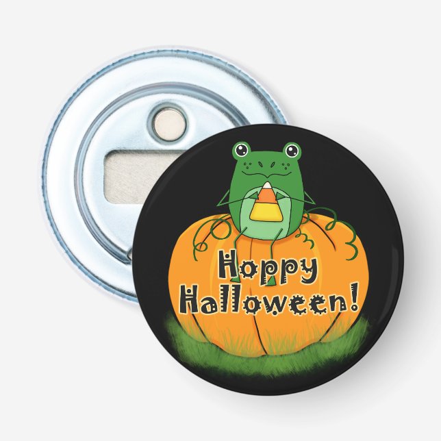 Glad Halloween-groda Flasköppnare (Framsidan)