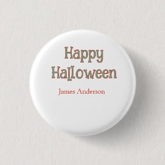Glad halloween grön orange pastelltrendig modern knapp