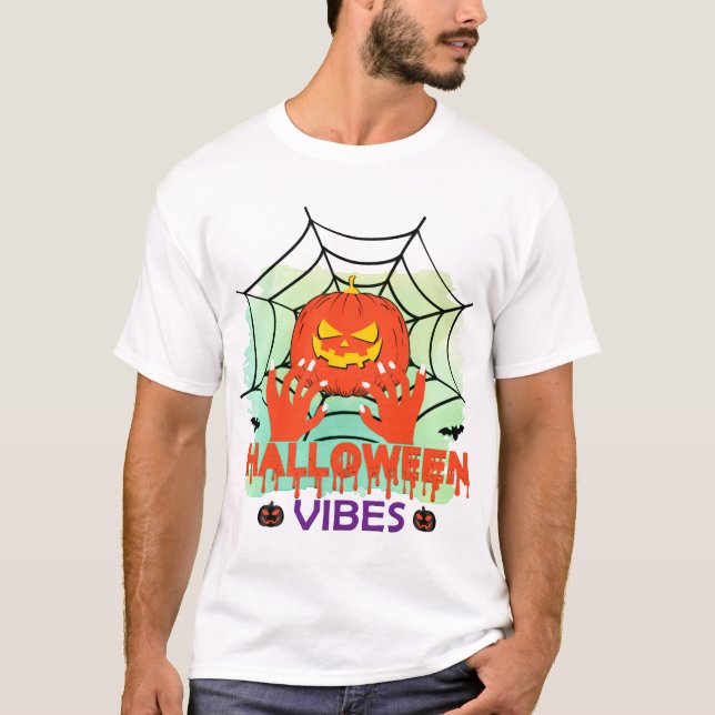 Glad Halloween, Halloween stämning T Shirt (Framsida)