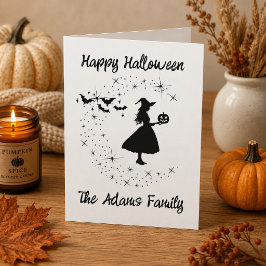 Glad Halloween Hälsning Häxa Kort