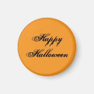 Glad Halloween Handskriven Magnet (Orange & Svart