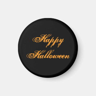Glad Halloween Handstil Magnet (Svart & Orange)