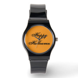 Glad Halloween Handstil Ur (Orange & Svart) Armbandsur