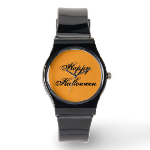 Glad Halloween Handstil Ur (Orange & Svart) Armbandsur
