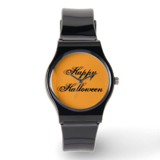 Glad Halloween Handstil Ur (Orange & Svart) Armbandsur