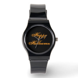 Glad Halloween Handstilsur (Svart & Orange) Armbandsur