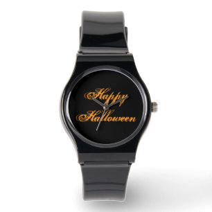 Glad Halloween Handstilsur (Svart & Orange) Armbandsur