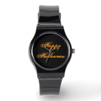 Glad Halloween Handstilsur (Svart & Orange) Armbandsur