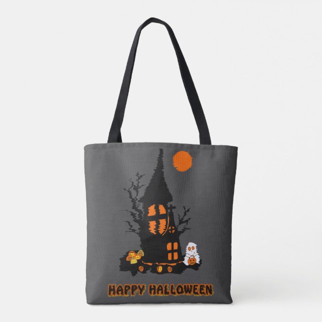 Glad Halloween-handväskan Tygkasse (Baksida)