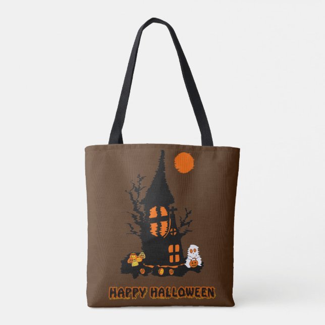Glad Halloween-handväskan Tygkasse (Baksida)