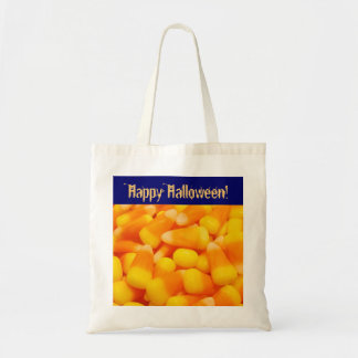 Glad Halloween-handväskor Candy Corn Godsaker Tygkasse