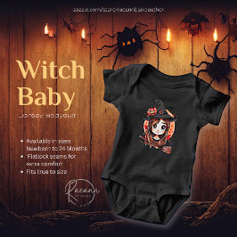 Glad Halloween Häxa Baby Jersey Kroppsoverall T Shirt