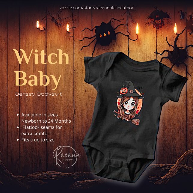 Glad Halloween Häxa Baby Jersey Kroppsoverall T Shirt (Skapare uppladdad)