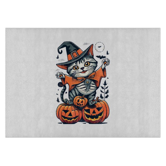 Glad Halloween Häxa Katt (Framsidan)