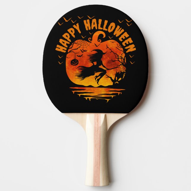 GLAD HALLOWEEN HÄXA MÄN KVINNOR BARN KOSTYM PINGISRACKET (Framsidan)