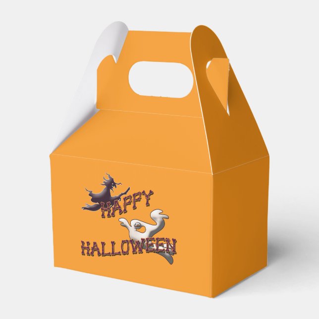 Glad Halloween Häxa och spöklik skräddarsydd Presentaskar (Framsidan Sidan)